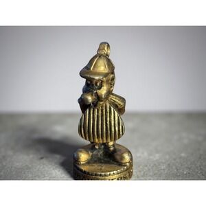 Vintage 1967 Golden Anniversary Metal Woodcarver Figurine Charm 1917–1967